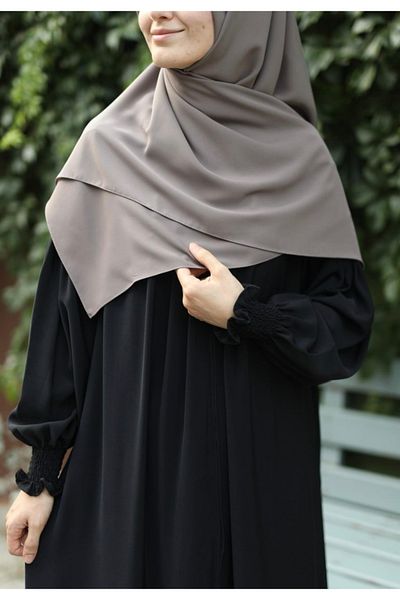 FRESCO SCARFS Hijab Hijab Medina Μεταξωτό και Κασκόλ Καπνιστό