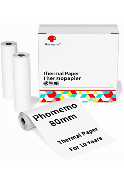 Phomemo 80mmx6,5mt Termal Kağıt, 3 Rulo 10 Yıl Dayanıklı M832/m04s Için Q22-r...