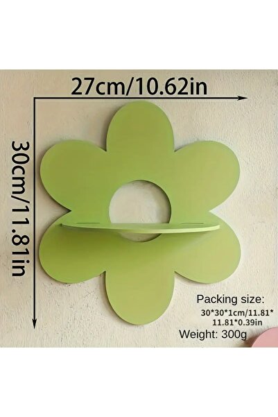 Vegüba 2 adet Rustik Ahşap Çiçek Şeklinde Duvar Rafı, Papatya Raf, Duvar Dekorasyon