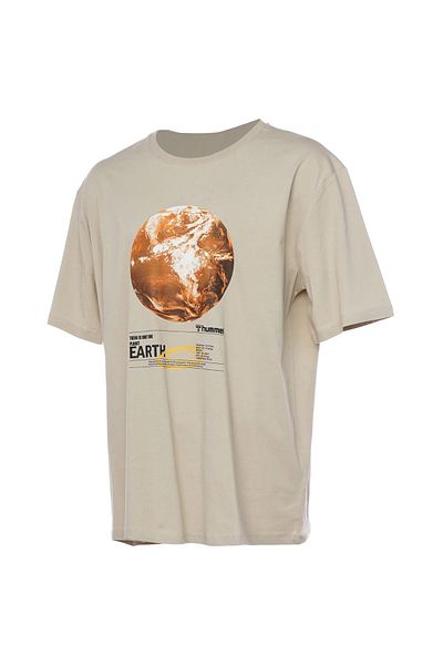 hummel Tricou clasic pentru bărbați, bej, supradimensionat, cu guler
