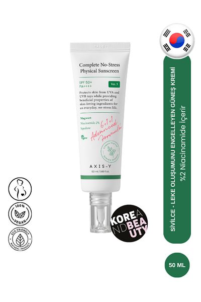 AXIS-Y SPF 50 Pa 50ml Facial Sunscreen with Physical Filter - Anti-Blemish Acne