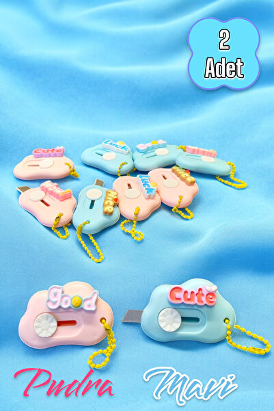 Şahane Pazar 2 Adet Stickerlı Bulut Mini Maket Ve Kargo Bıçağı Falçata Pudra ...