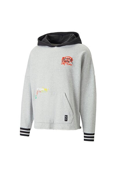 Puma Ανδρικό φούτερ μπάσκετ Boroughs Hoodie σε γκρι χρώμα 53923301