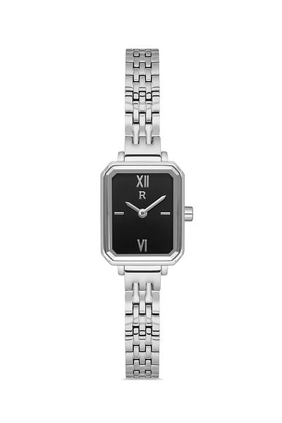 Romanson Rm1B28Ll2Wa32W Small Rectangular Case Steel Cord Silver Color Women's Watch