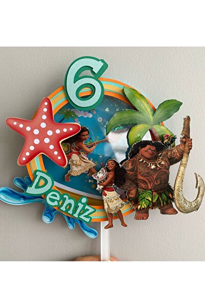 nerisdesign Moana Temalı 3D Cake Topper Doğum Günü Pasta Süsü