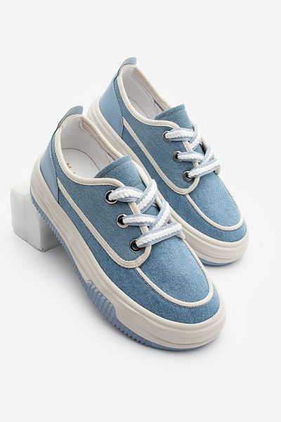 Marjin Leinen Rotvi Blue Denim – Schnür-Sneaker-Sportschuhe für Damen