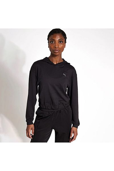 Puma Дамски черен суичър с качулка Studio Foundations