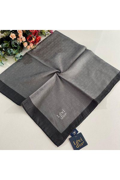 Levidor Κασκόλ Premium Monogram Γκρι-Ανθρακί GX0210