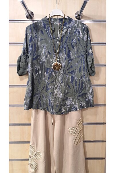 Park Moda İtalyan Gömlek Spiral Yaprak Desen