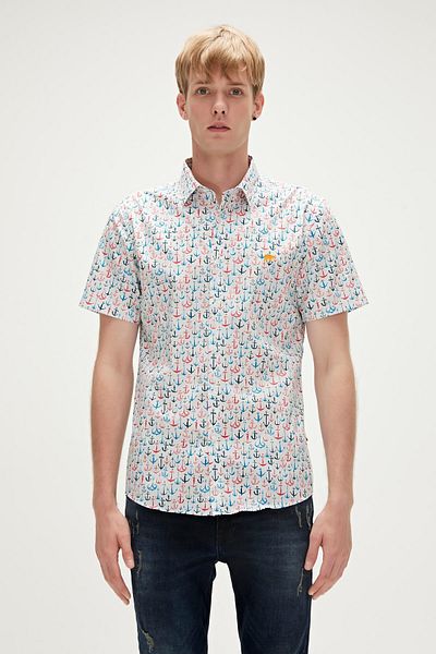 Bad Bear Anchor Shirt Candy White