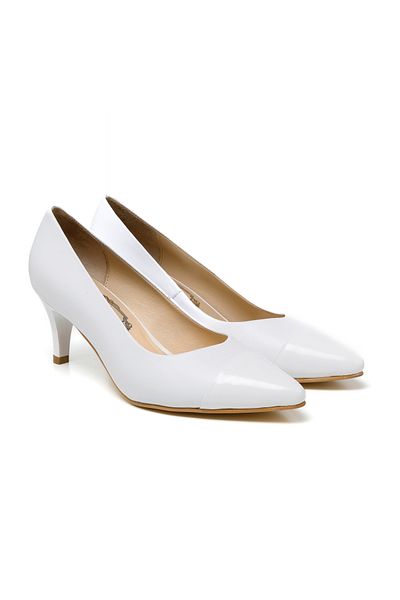 Deriden Stiletto de damă/fetă din piele albă - RC-4007