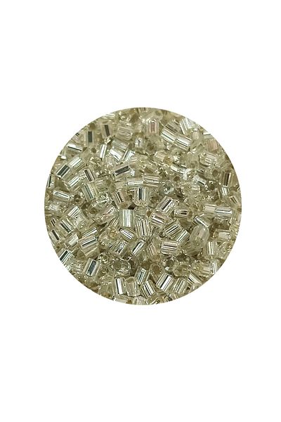 STUMBANNG Cut glass beads 2mm - 60 grams - transparent silver - bnc378