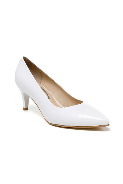 Deriden Stiletto de damă/fetă din piele albă - RC-4007