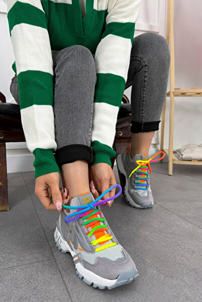 Mamito Ayakkabı DZY 2025 Αθλητικά παπούτσια με ψηλή σόλα με πολύχρωμα κορδόνια