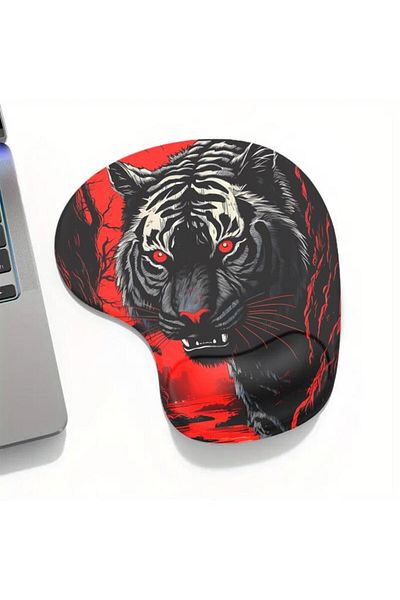 Lord Mountain Black Tiger Mouse Pad with Wrist Support