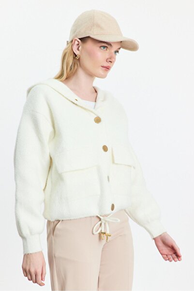 Rays 6642 Куртка з капюшоном і кишенями, кісткового кольору