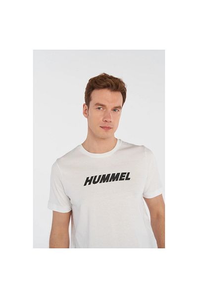 hummel Ανδρικό μπλουζάκι με λευκή στρογγυλή λαιμόκοψη - Elemental Logo Cotton
