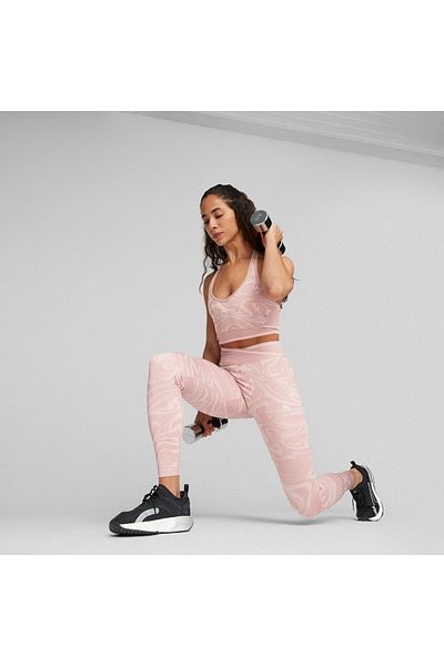 Puma Colanți roz pentru femei Formknit, fără cusături, cu talie înaltă 7/8