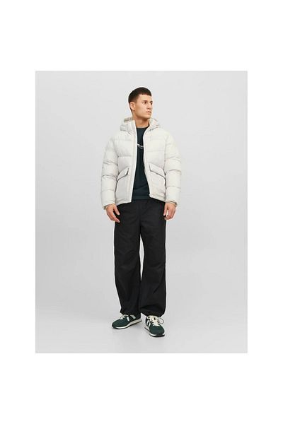 Jack & Jones Jack&jones Vesterbro Puffer Sn Ανδρικό παλτό μπεζ με κουκούλα
