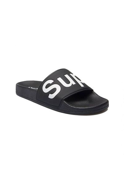 Superga 1908 Slides Polysoft Unisex Schwarze Hausschuhe