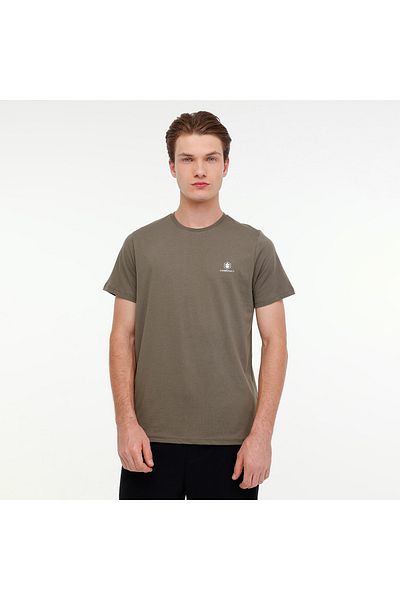 lumberjack Ανδρικό μπλουζάκι Basic M-ct102 με πράσινη στρογγυλή λαιμόκοψη