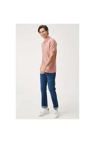 WRANGLER Ανδρικό μπλουζάκι πόλο σε ροζ χρώμα