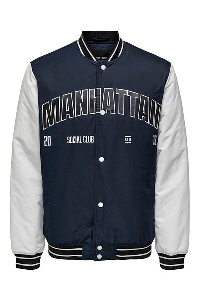 Only & Sons 22027529   - Ανδρικό μπουφάν Only&Sons Onslouï Varsty 23 - Dark Navy/Cloud Dancer