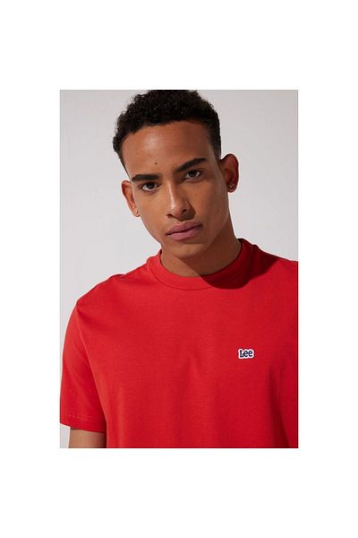 Lee Men's Red Crew Neck T-Shirt