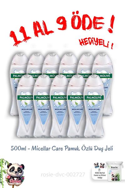Palmolive Buy 11 Pay 9 Micellar Care Cotton Extract Shower Gel 500 ml and Rosie Gift