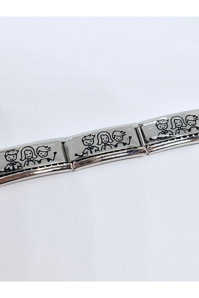 RoseCo00 Italian Steel Charm Bracelet Set - Double