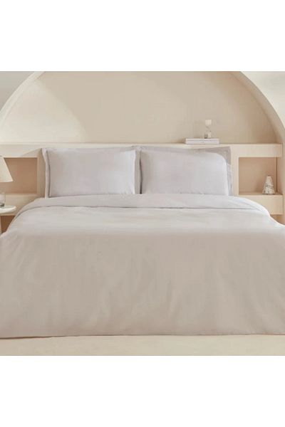 Karaca Home White Collection Lavin 100 % Baumwolle Doppelbett-Bettwäsche-Set Stone