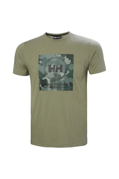 Helly Hansen Ανδρικό γραφικό μπλουζάκι με πράσινη στρογγυλή λαιμόκοψη