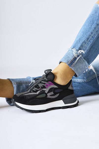 Limoya Bisera Negru Tricoturi-de piele intoarsa Pantofi sport Pantofi dama