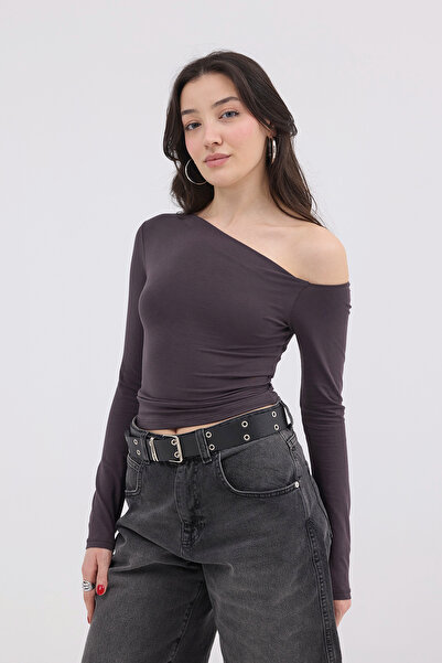 Addax Μακρυμάνικη μπλούζα με ασύμμετρη λαιμόκοψη B1668-t11