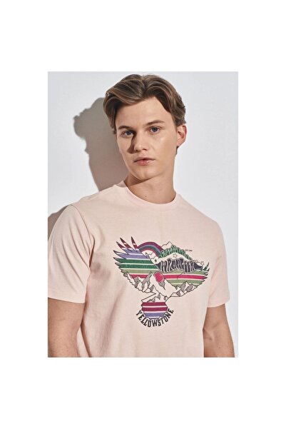 WRANGLER Men's Pink Crew Neck T-Shirt
