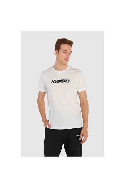hummel Ανδρικό μπλουζάκι με λευκή στρογγυλή λαιμόκοψη - Elemental Logo Cotton