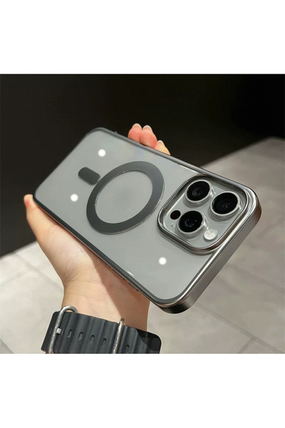 EDELFU iPhone 15 Pro Max Magsafe Uyumlu Sararmaz Komple Sert (Silikon Değil) ...