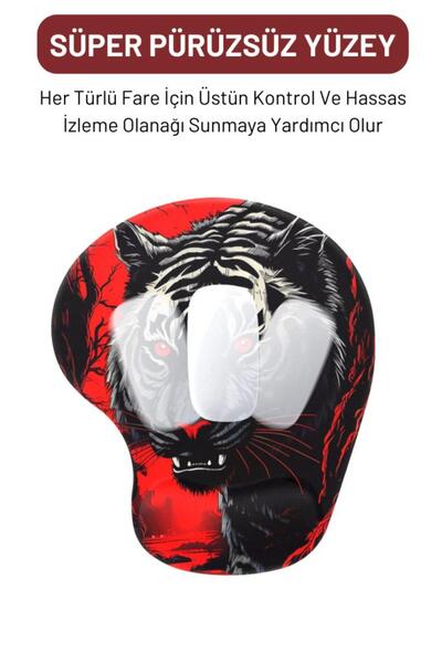 Lord Mountain Black Tiger Mouse Pad with Wrist Support