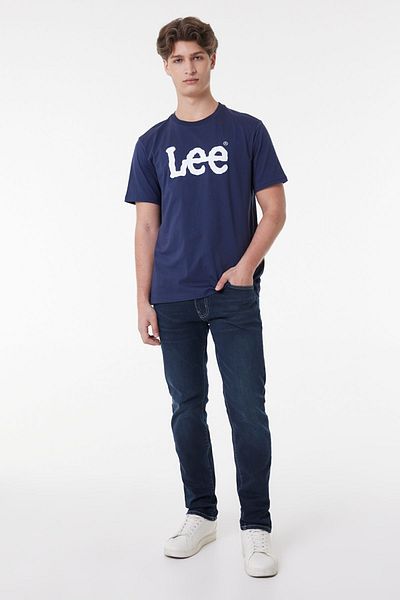 Lee Pánské tričko Regular Fit Regular Cut Crew Neck 100% bavlna Navy Blue