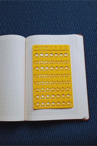 Karmelom Studio Bullet Journal Template Ruler for Week Plan and Tasks - Agenda & Notebook Organizing Tool