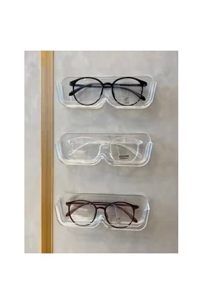 OZCMAX Self Adhesive Transparent Glasses Stand