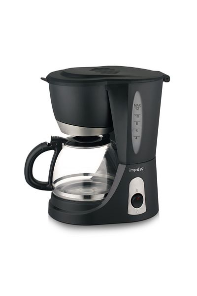 İMPEX IMPEX Drip Coffee Maker 1.25 Liters 12 Cups Quick Brewing Removable Filter 800W
