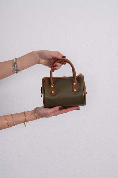 Unique Women's Cylinder Model Cross Strap Small Shoulder and Shoulder Bag