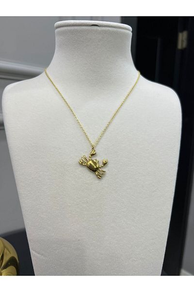 Store Gold Color Steel Crab Necklace