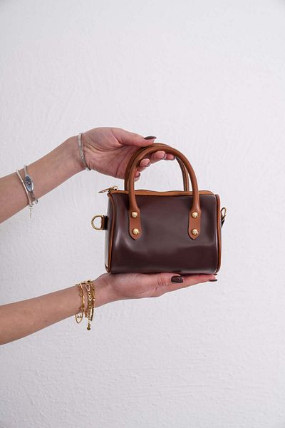 Unique Women's Cylinder Model Cross Strap Small Shoulder and Shoulder Bag