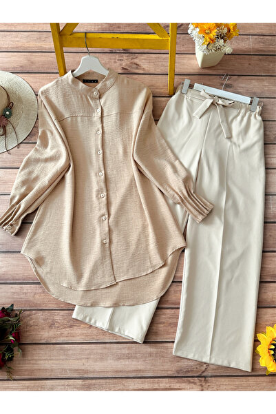 HİJABAYA Сорочка з овальним вирізом та драпірованими манжетами