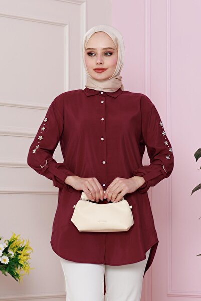 Sevitli Burgundy Tunic - Handle Lighter Detailed