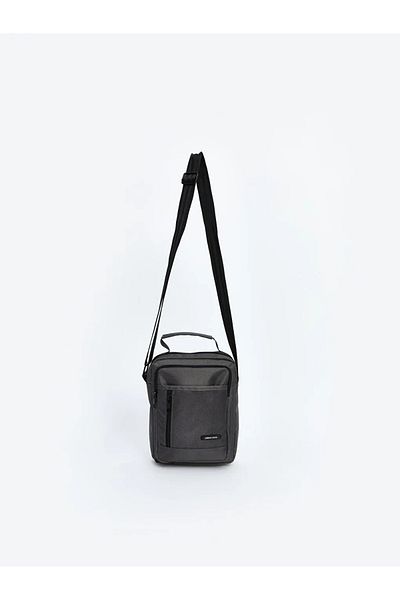 LC Waikiki Lcw Accessories Anthracite Label Printed Men's Crossbody Bag with Zipper