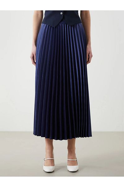 LC Waikiki Fusta plisată pentru femei LCWAIKIKI Classic cu talie elastică din satin