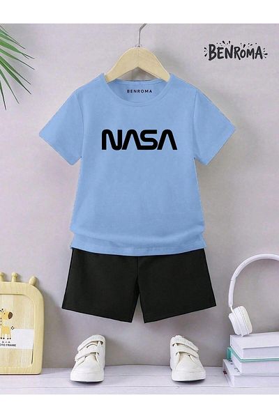 BENROMA Set pantaloni scurți unisex pentru copii - imprimat cu caractere